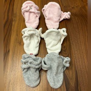 “Zutano” Cozy Fleece Gripper Baby Bootie, 3 Pair: Pink, White, & Gray, 18M